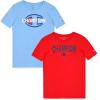 Champion Boys 2 Pack Short Sleeve Tee Shirt for Kids(Placid Blue-red)