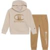 Champion Boys Jogger Set Fleece Hoodie and Sweatpants Tracksuit(Khaki)