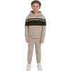 Champion Boys Jogger Set Fleece Hoodie and Sweatpants Tracksuit(Sand Khaki)