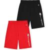 Champion Boys Shorts 2 Pack Athletic Fleece Short for Boys(Black-red)