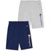 Champion Boys Shorts 2 Pack Athletic Fleece Short for Boys(Navy Blue-grey Heather)
