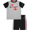 Champion Boys Shorts Sets 2 Piece Tee Shirt and Athletic Shorts for Kids(Grey-black)
