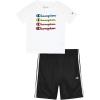 Champion Boys Shorts Sets 2 Piece Tee Shirt and Athletic Shorts for Kids(Signature White)