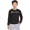 Champion Boys Sweatshirt for Kids Pullover Fleece Crewneck Sweater(Signature Dark Black)
