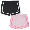 Champion Girls Heritage Foldover Mesh Running Basketball Short 2.75 Inch Inseam(Black-bright Pink)