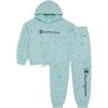 Champion Girls Hoodie and Sweatpant Set for Kids Athletic Fleece Sweatsuit(Canal Blue)