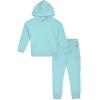 Champion Girls Hoodie and Sweatpant Set for Kids Athletic Fleece Sweatsuit(Canal Blue Cargo)