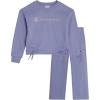 Champion Girls Hoodie and Sweatpant Set for Kids Athletic Fleece Sweatsuit(Meadow)