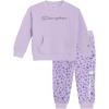 Champion Girls Hoodie and Sweatpant Set for Kids Athletic Fleece Sweatsuit(Pastel Lilac)