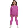Champion Girls Hoodie and Sweatpant Set for Kids Athletic Fleece Sweatsuit(Rosebud)