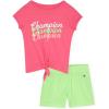 Champion Girls Shorts Sets 2 Piece Short Set for Girls Active Clothing(Hot Pink)