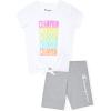 Champion Girls Shorts Sets 2 Piece Short Set for Girls Active Clothing(Signture Bright White)