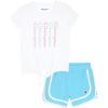 Champion Girls Shorts Sets 2 Piece Short Set for Girls Active Clothing(White-blue)