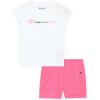Champion Girls Shorts Sets 2 Piece Short Set for Girls Active Clothing(White-pink)