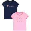 Champion Girls Tee Shirt for Kids Short Sleeve T-Shirt Girls Tops(Navy Blue-lilac Sachet)