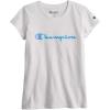Champion Girls Tee Shirt for Kids Short Sleeve T-Shirt Girls Tops(White)
