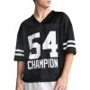 Champion Men’s Yearbook Mesh Football Tee, V-Neck(Black)