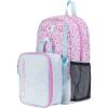 Champion Mode 2-Piece Backpack and Insulated Lunch Box Combo Set with Laptop Compartment, Padded Straps, Water Bottle Pocket, Pink/Blue, One Size(Pink/Blue)