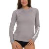 Champion Rash Guard for Women, Womens Rash Guard Long Sleeve Shirts, Rashguard Swim Shirt Women UPF 50+ SPF & UV Protection(Grey)