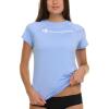 Champion Rash Guard for Women, Womens Rash Guard Short Sleeve Shirts, Rashguard Swim Shirt Women UPF 50+ SPF & UV Protection(Light Blue)