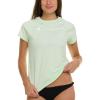 Champion Rash Guard for Women, Womens Rash Guard Short Sleeve Shirts, Rashguard Swim Shirt Women UPF 50+ SPF & UV Protection(Lime)