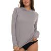 Champion Rash Guard for Women with Hood, Long Sleeve Hoodie Swim Shirts for Women, Quick Dry UPF 50+ SPF Sun & UV Protection(Grey)