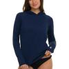 Champion Rash Guard for Women with Hood, Long Sleeve Hoodie Swim Shirts for Women, Quick Dry UPF 50+ SPF Sun & UV Protection(Navy)