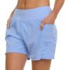 Champion Swim Board Shorts for Women, 5”/7” Swim Shorts Women with Pockets for Beach, Pool, Summer(Light Blue)