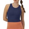 Champion Women’s Crop Top, Soft Touch, Moisture Wicking, Ribbed Cropped Top for Women(Blown Glass Blue)