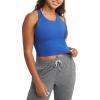 Champion Women’s Crop Top, Soft Touch, Moisture Wicking, Ribbed Cropped Top for Women(Deep Dazzling Blue)