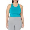 Champion Women’s Crop Top, Soft Touch, Moisture Wicking, Ribbed Cropped Top for Women(Rockin Teal Ribbed)