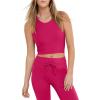 Champion Women’s Crop Top, Soft Touch, Moisture Wicking, Ribbed Cropped Top for Women(Strawberry Rouge Ribbed)