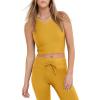 Champion Women’s Crop Top, Soft Touch, Moisture Wicking, Ribbed Cropped Top for Women(Sun Dial Yellow Ribbed)