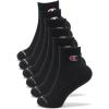 Champion Women’s Cushioned Quarter Socks (6-Pack)(Black Stripe)