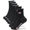 Champion Women’s Cushioned Quarter Socks (6-Pack)(High Quarter Black Cuff Logo)