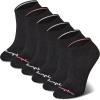 Champion Women’s Low Cut Athletic Socks (6-Pack)(Black – Toe Logo)