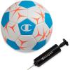 Champion Youth & Adult Soccer Ball – Paneled Design, Enhanced Control, Durable Cover & Butyl Bladder, for Indoor & Outdoor Training, Sizes 3, 4, 5, Includes 6″ Pump(White/Fierce Tide/ Very Coral)