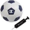 Champion Youth & Adult Soccer Ball – Paneled Design, Enhanced Control, Durable Cover & Butyl Bladder, for Indoor & Outdoor Training, Sizes 3, 4, 5, Includes 6″ Pump(White/Medieval Blue)