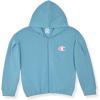 Champion girls Girls Hoodie Sweatshirt Zip Up Fleece Athletic Hoodie for Girl Clothing(Signature Mineral Blue)