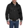 Champion mens Champion Men’s Lightweight Varsity Jacket With Jersey Hood(Black)