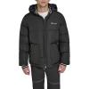 Champion mens Quilted Full-zip Hooded Puffer Jacket(Black Patch Pocket)
