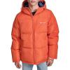 Champion mens Quilted Full-zip Hooded Puffer Jacket(Orange)