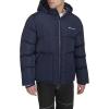Champion mens Quilted Full-zip Hooded Puffer Jacket(Peacoat Patch Pocket)