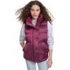 Champion womens Satin Quilted Puffer Vest With Stand Collar(Dark Pink)