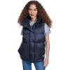 Champion womens Satin Quilted Puffer Vest With Stand Collar(Navy)