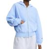 Champion womens Zip-up Hoodie, Vintage Wash, Running Women C Logo(Pewter Blue)