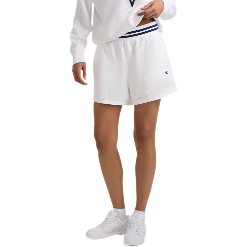 imageChampion Womens Yearbook Short 35quot Iconic CPatchWhite