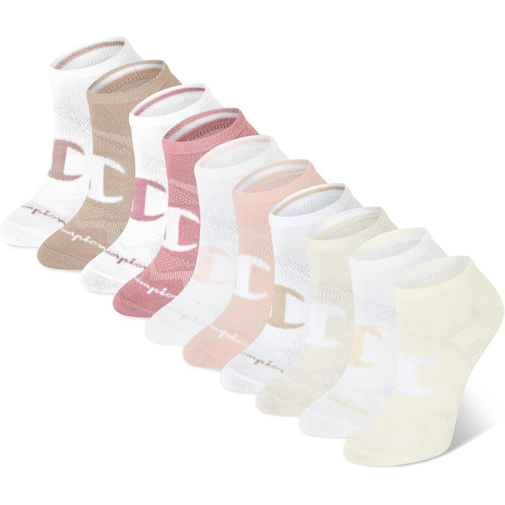 imageChampion womens Lightweight Low Cut Socks  10pack Moisturewicking Athletic Socks Breathable Fit Size 59