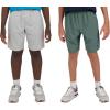 Champion Boys Shorts for Kids Athletic 2 Pack Lightweight Hybrid Short(Dark Forest- Grey)