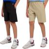 Champion Boys Shorts for Kids Athletic 2 Pack Lightweight Hybrid Short(Khaki-black)